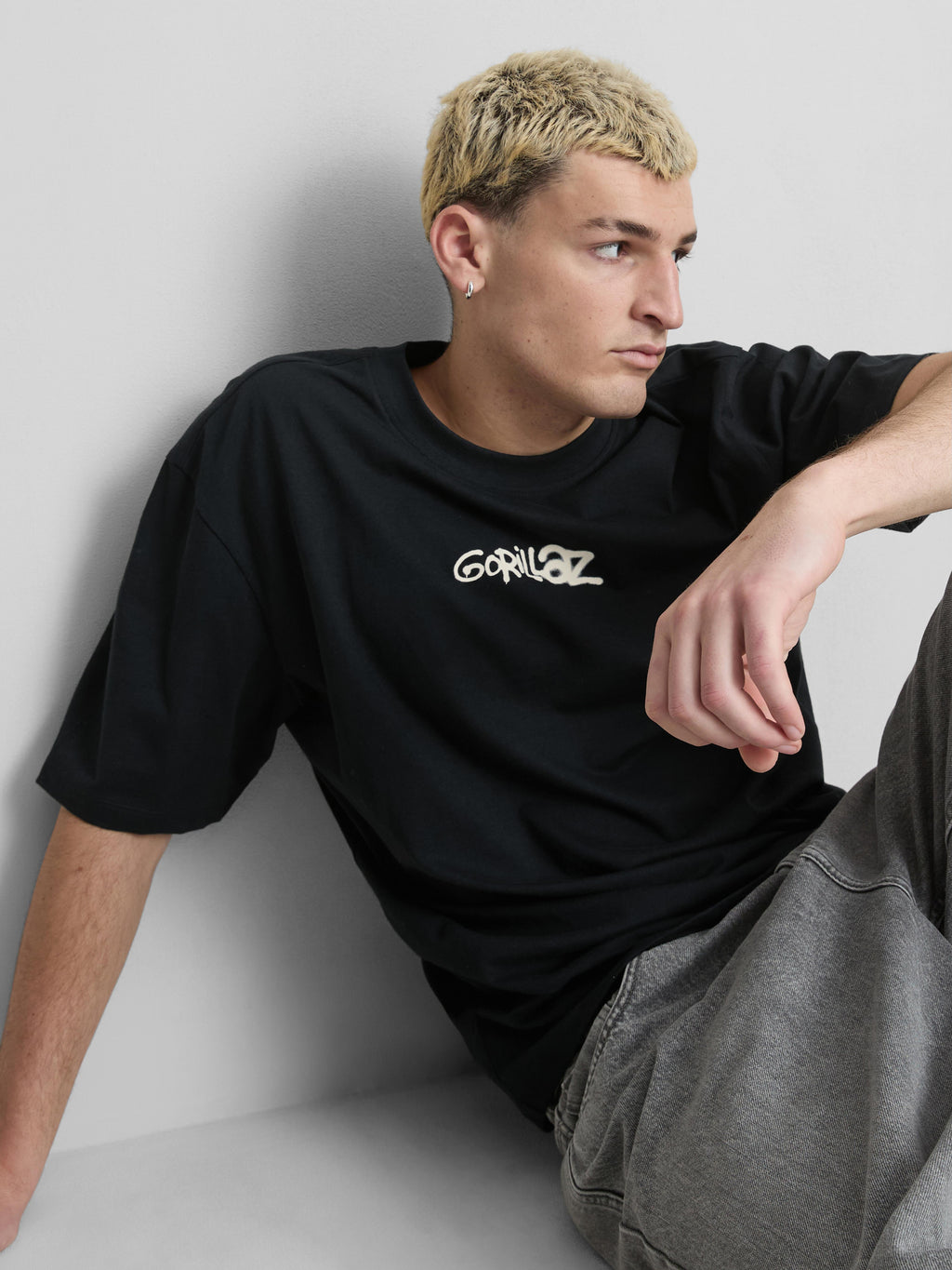 Gorillaz Band Logo Graphic Print Cotton T-Shirt