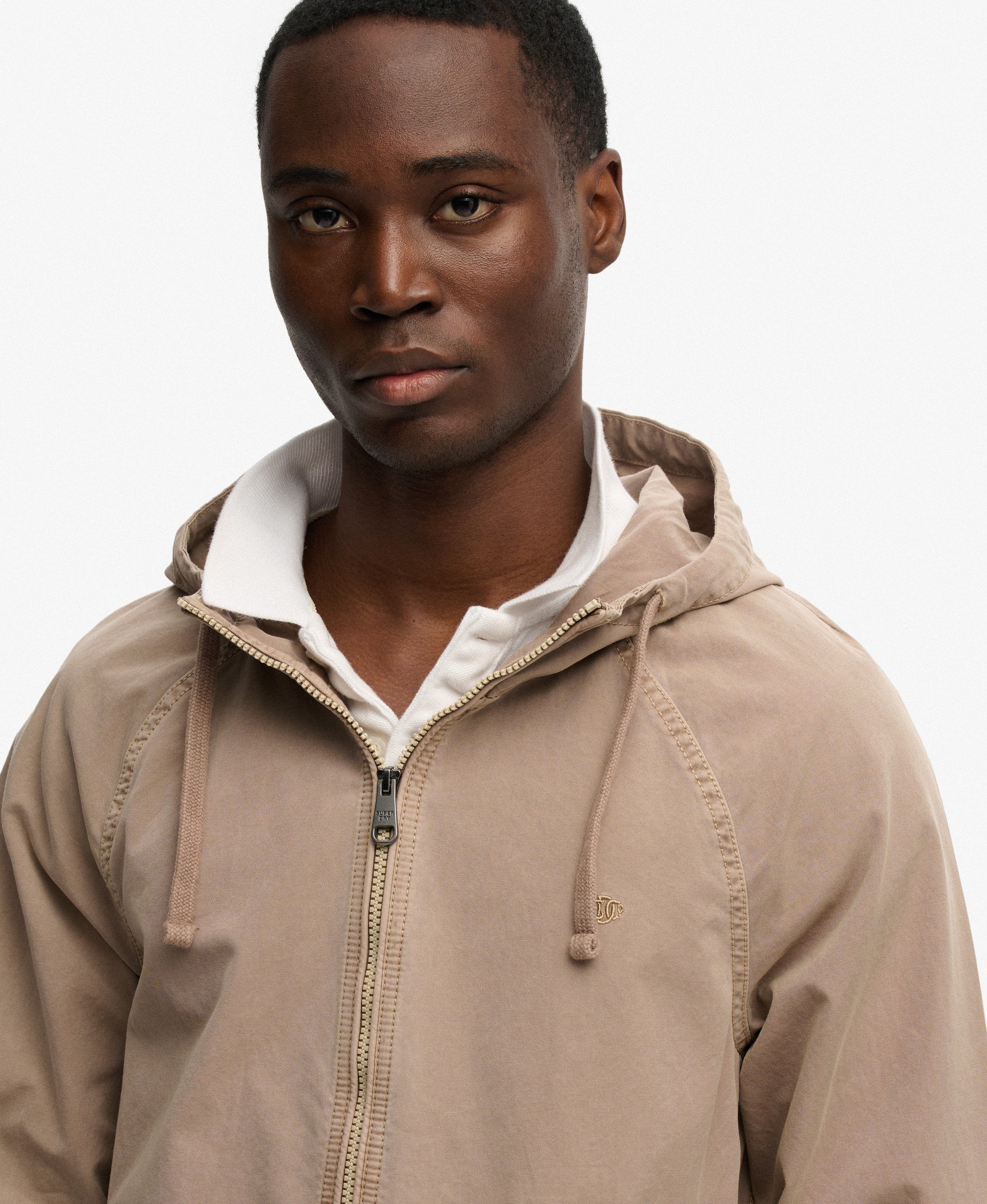 Hooded Washed Twill Jacket
