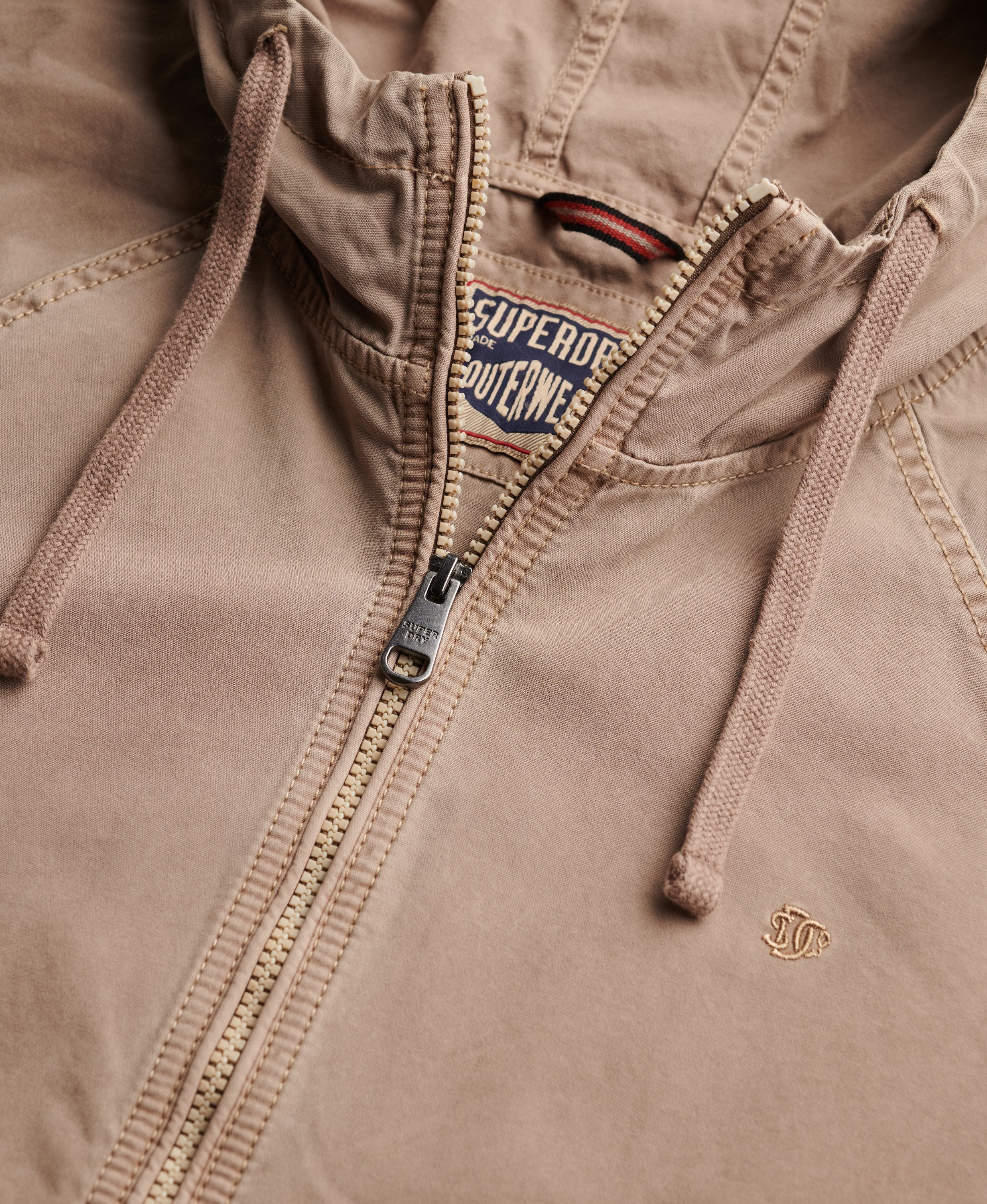 Hooded Washed Twill Jacket