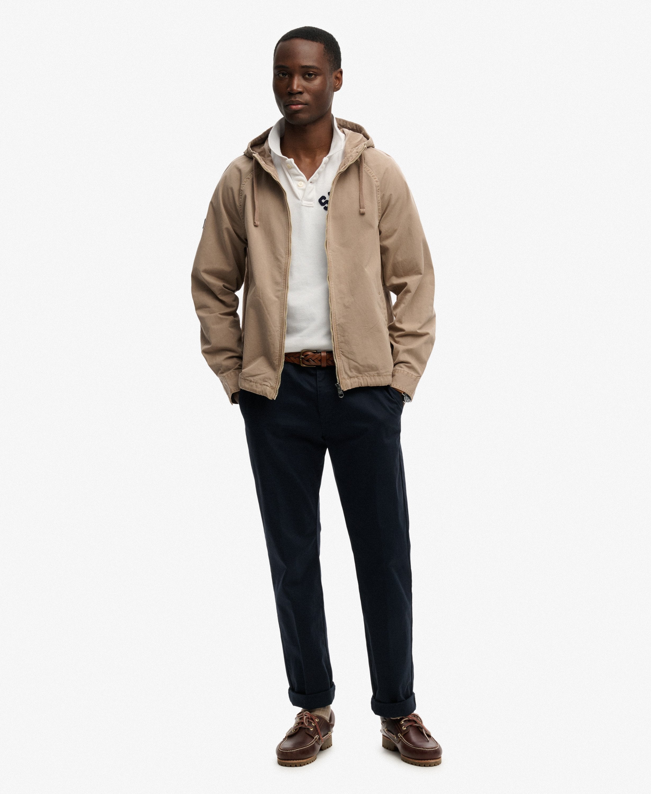 Hooded Washed Twill Jacket